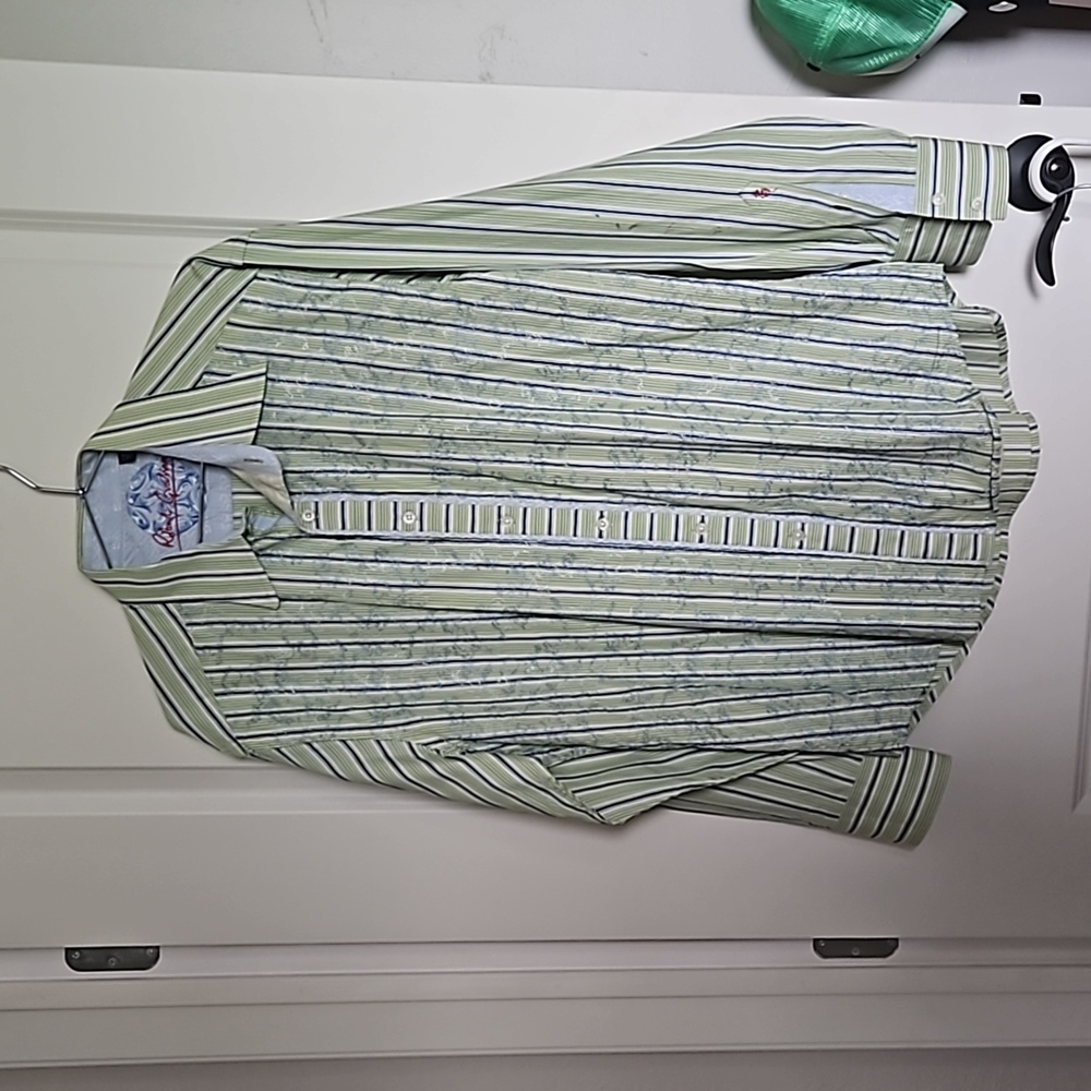 Robert Graham Men's Size XL Shirt in green and blue